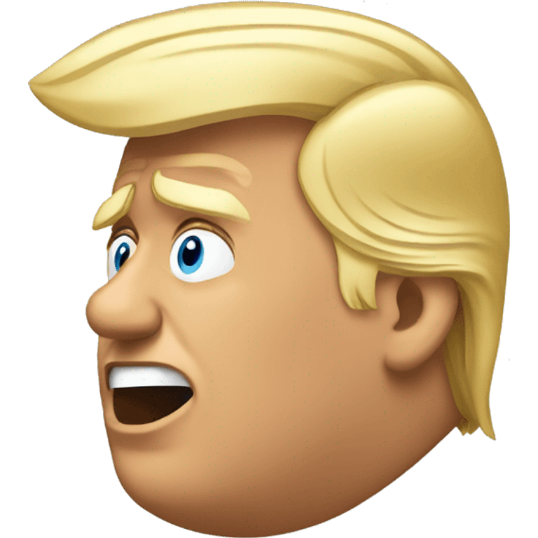 Trump losing his hair to a gust of wind emoji