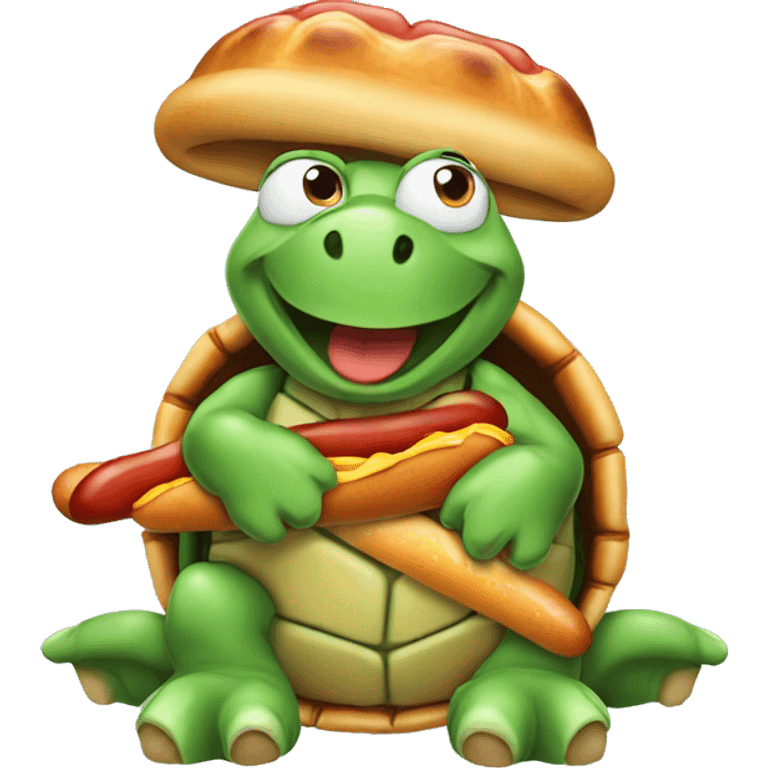 Turtle with a hotdog  emoji