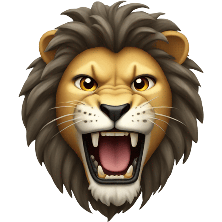 Fierce lion roaring emoji