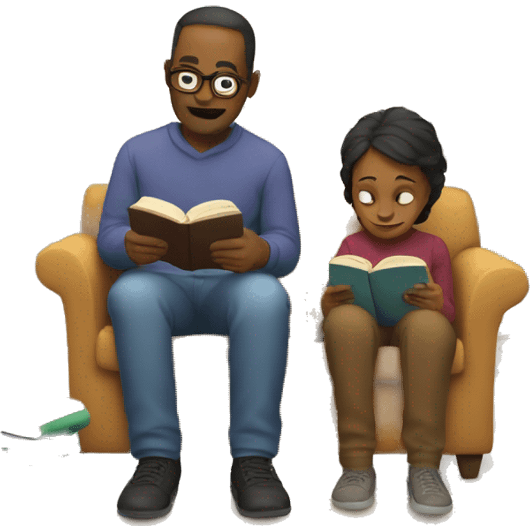 parents reading books emoji