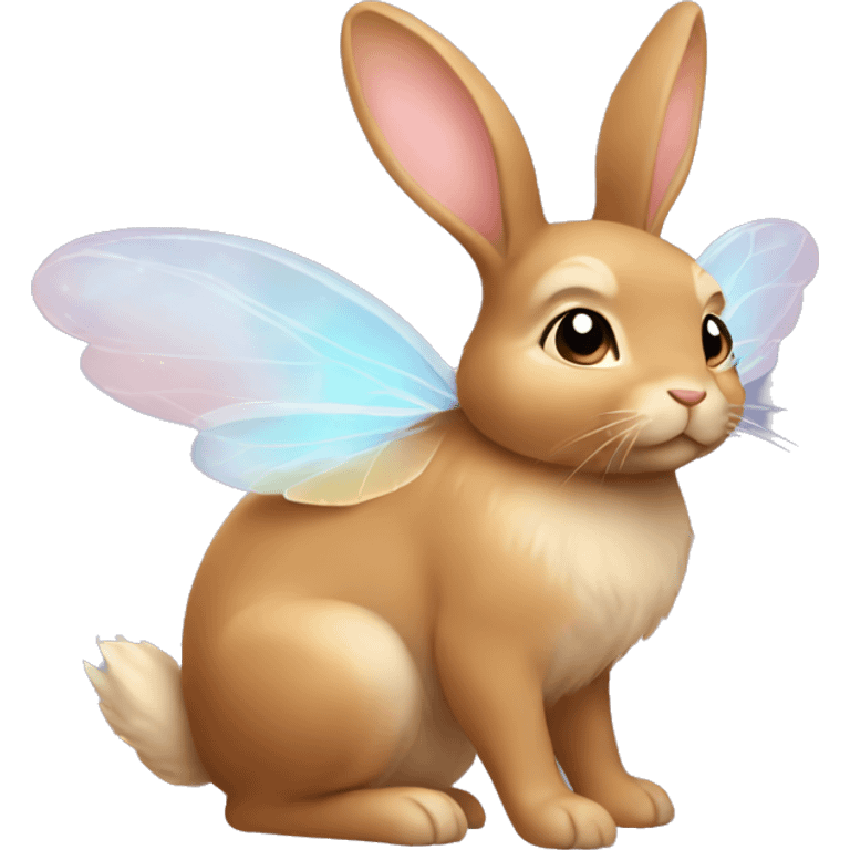 Light brown bunny with fairy wings emoji