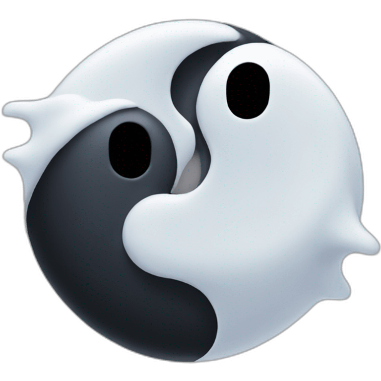 a female and a male ghosts kissing in a Ying and yang emoji