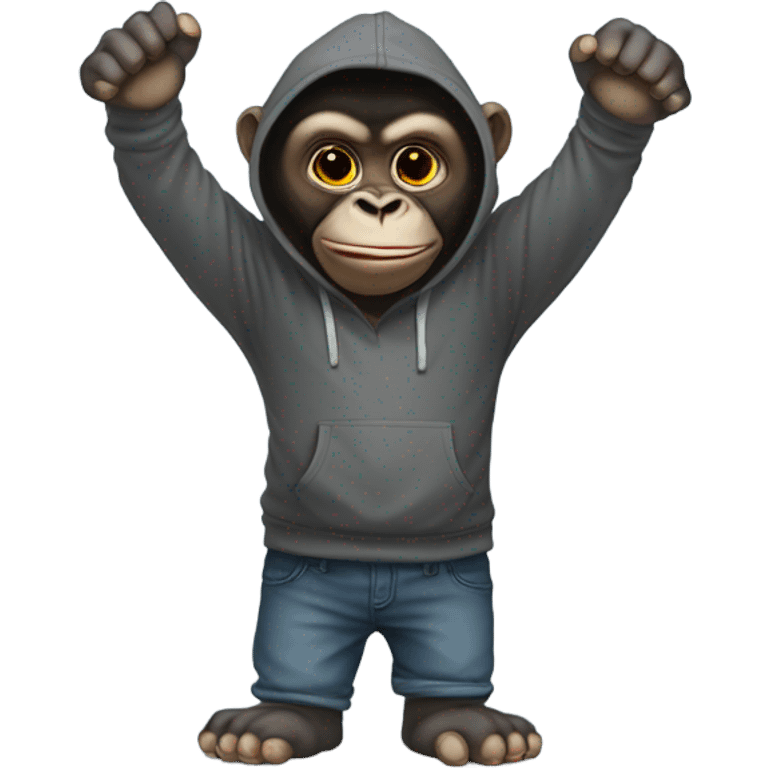 Gorilla wearing a hoodie saying I love yoiu emoji