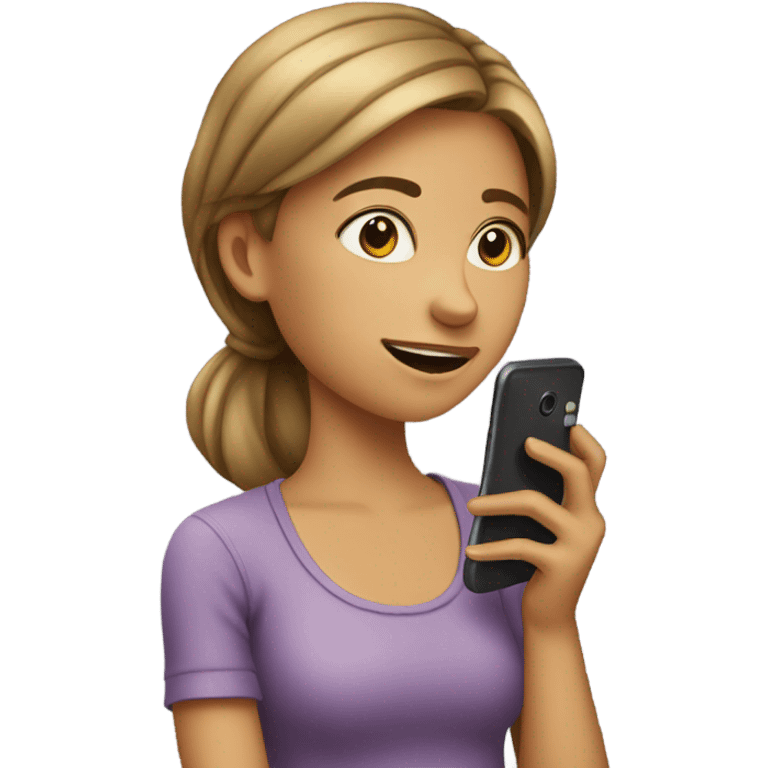 A girl with her phone  emoji