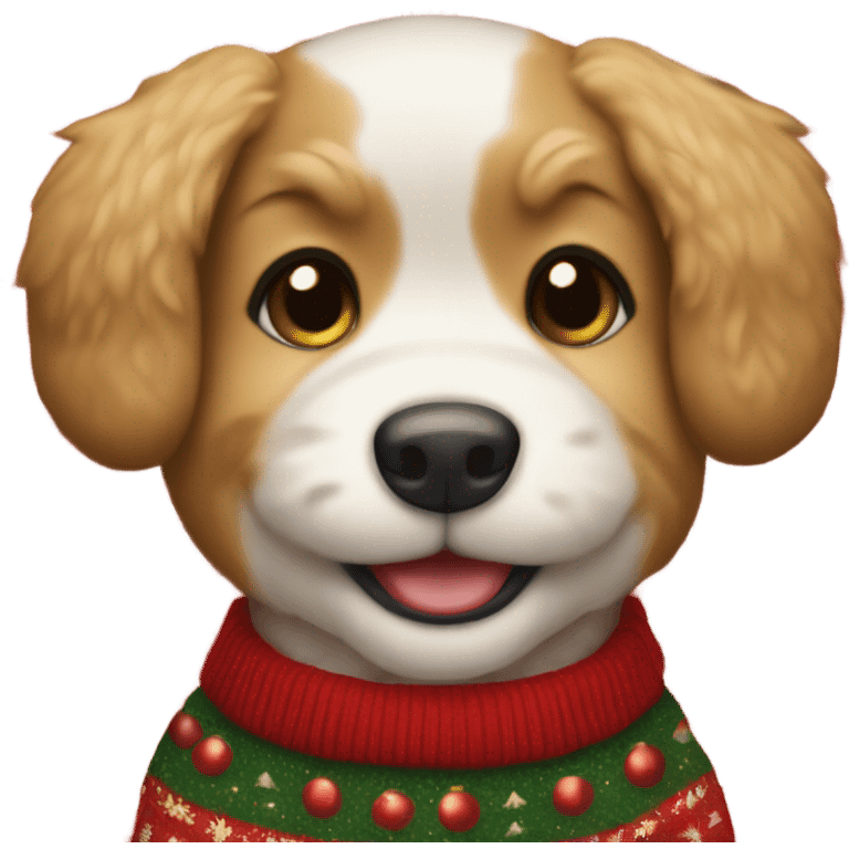 Christmas puppy emoji