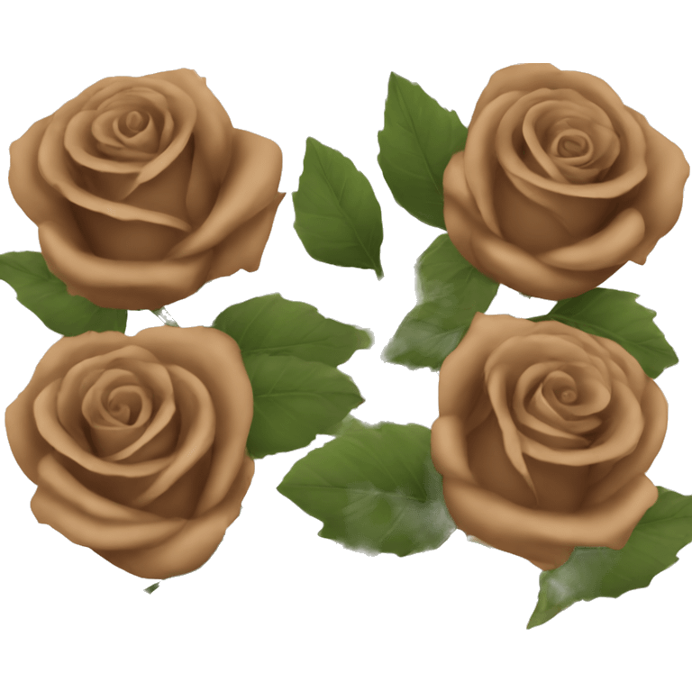 a bunch of brown rose emoji