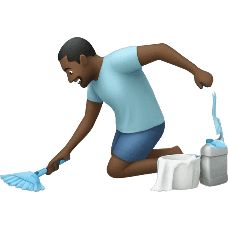 person cleaning at the beach emoji