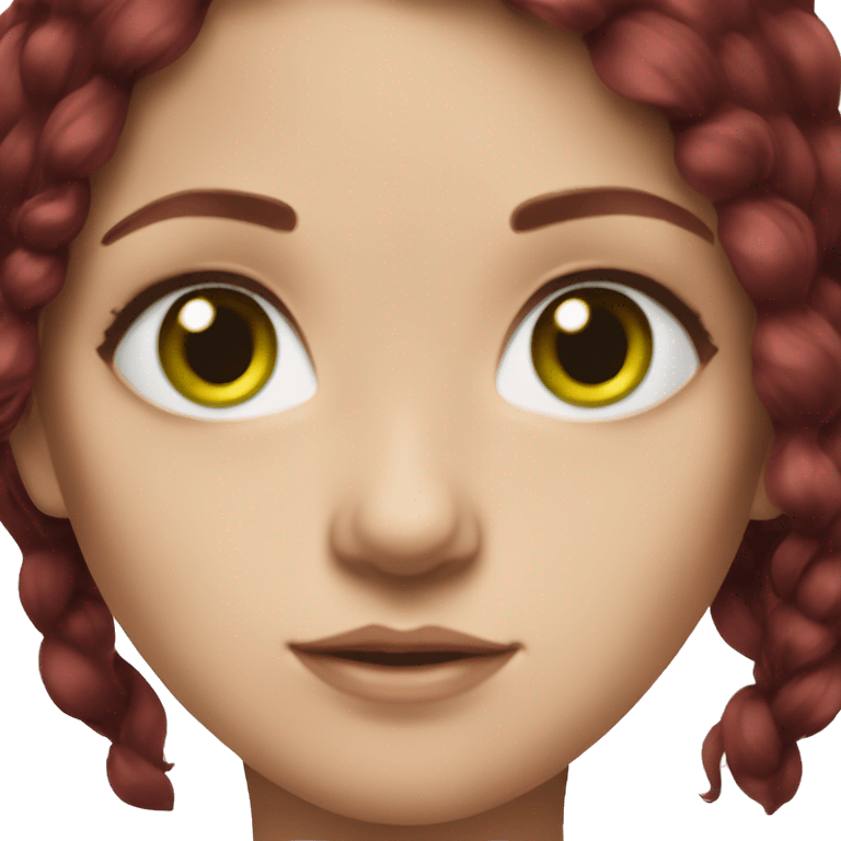 Realistic Slavic girl with burgundy hair and green eyes emoji