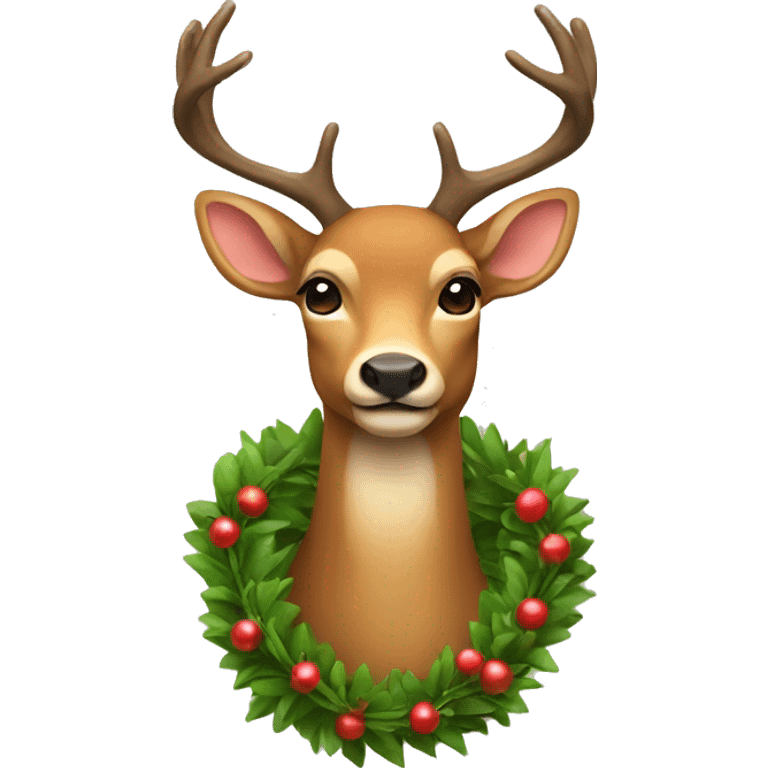 Deer with a garland on the horns emoji