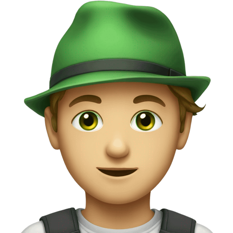 boy in hat portrait with green eyes emoji