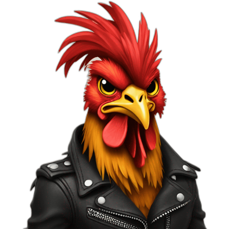 Punk rock rooster emoji