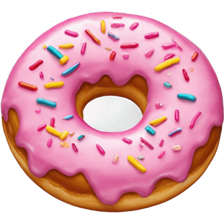 Pink glazed sprinkle donut  emoji