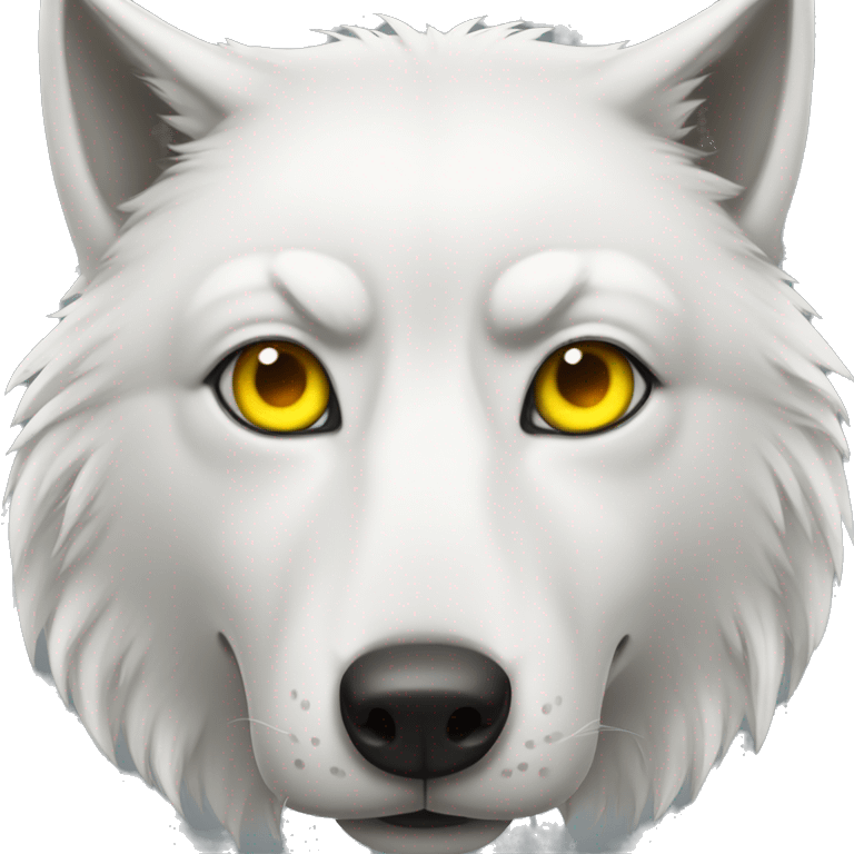 white wolf with one yellow eye emoji