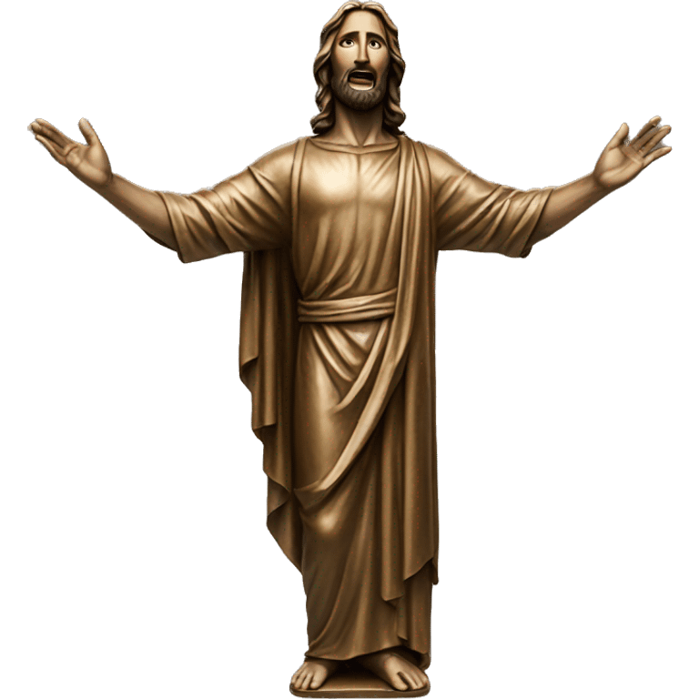 christ body statue bronze one hand up emoji