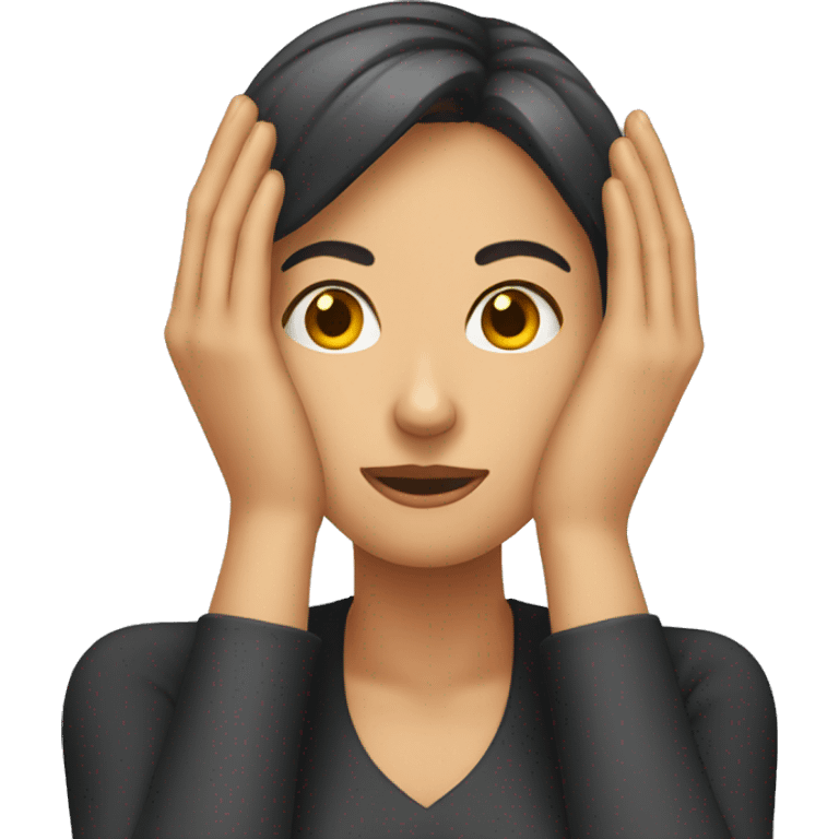 woman who is covering her ears emoji