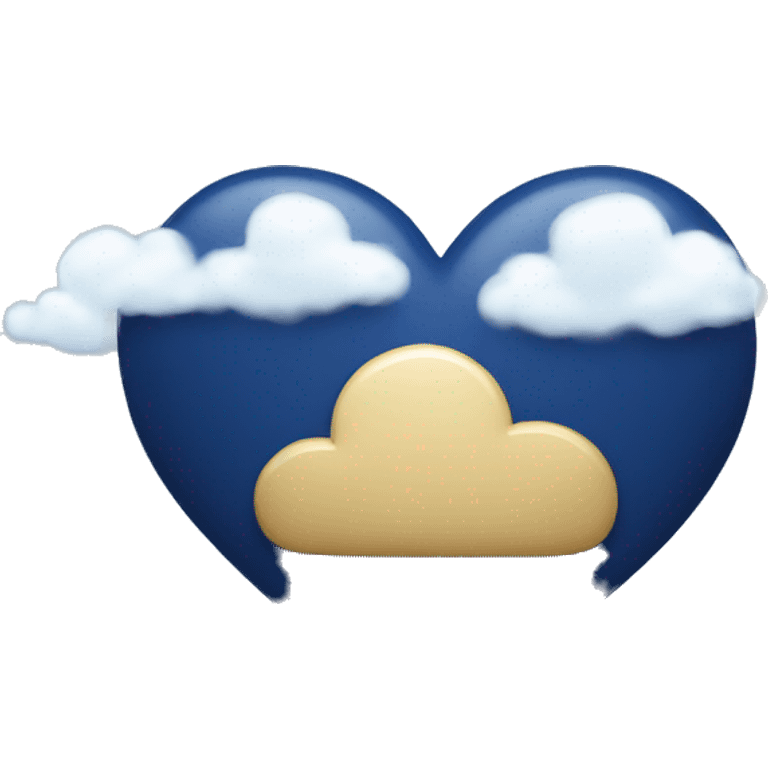 navy blue heart with clouds around it  emoji