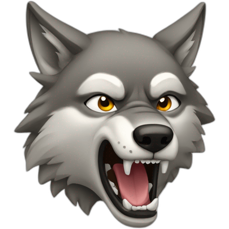 female wolf growling emoji