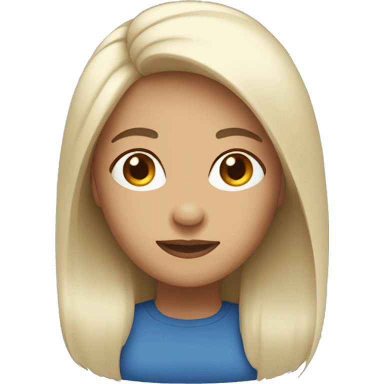 Woman with hair blue emoji