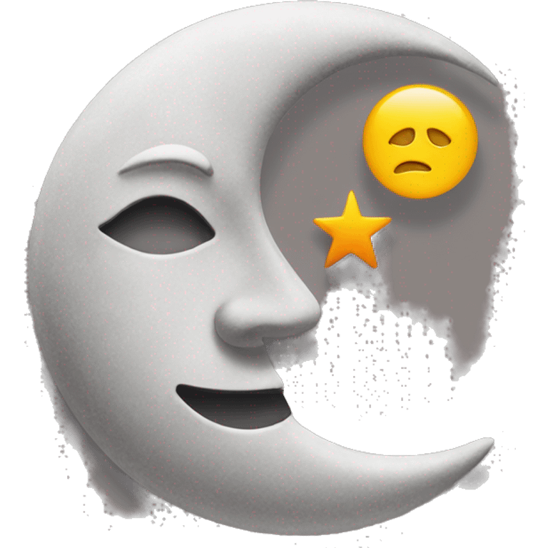 Moon and sun as one semicolon emoji