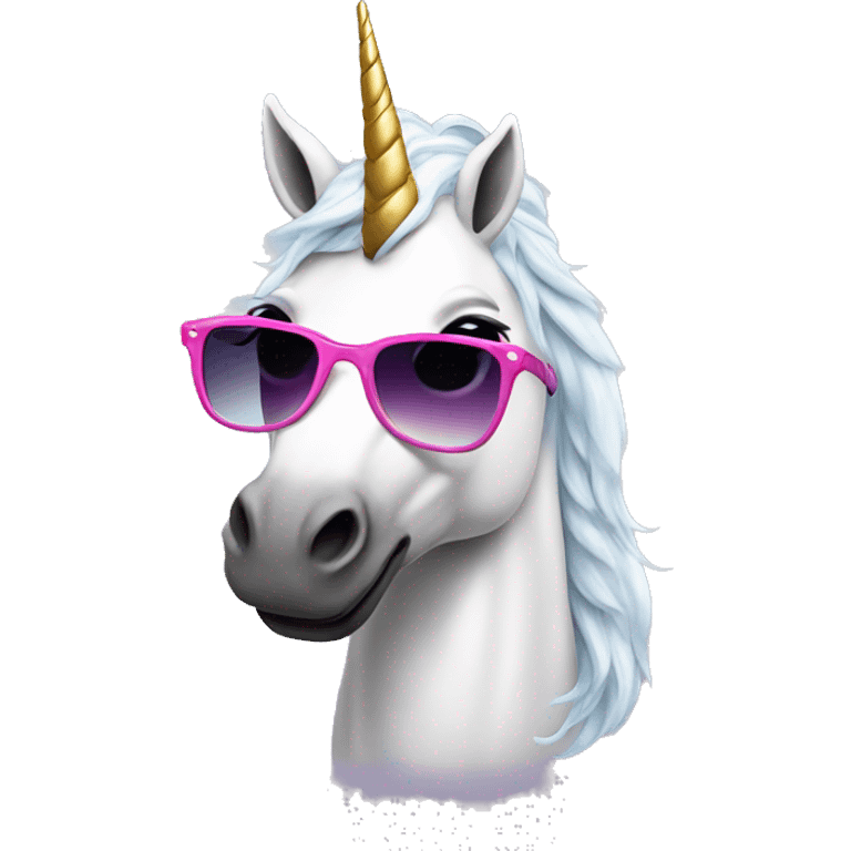 Unicorn with sunglasses emoji