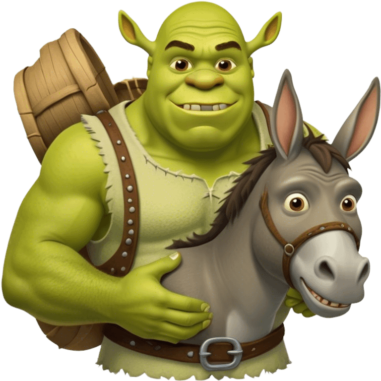 Shrek holding donkeys buřt emoji