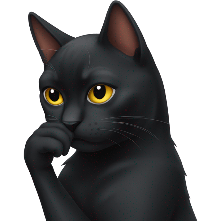 Black cat facepalm emoji