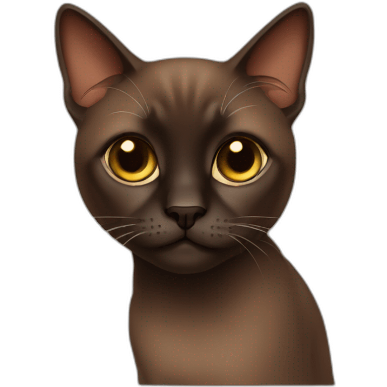 Very sad Dark Brown Siamese cat emoji