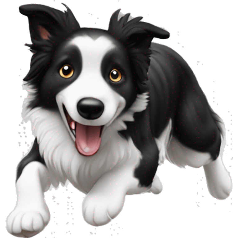 Border collie jumping over anvil emoji