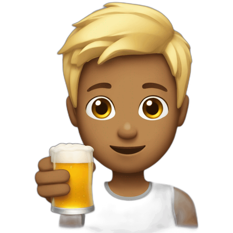 Gay boy holding a beer emoji