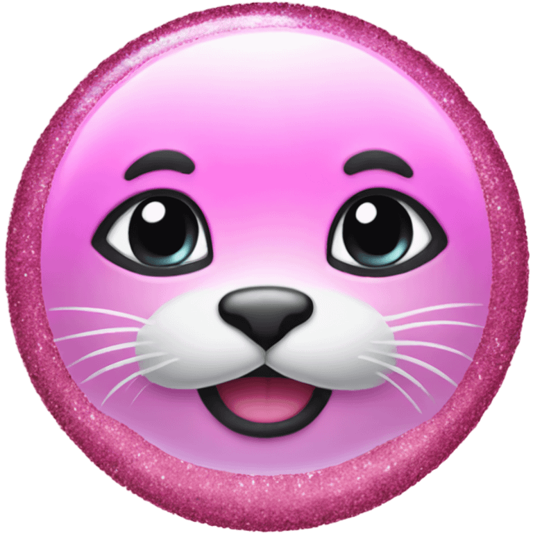 Pink ombre seal with glitter emoji