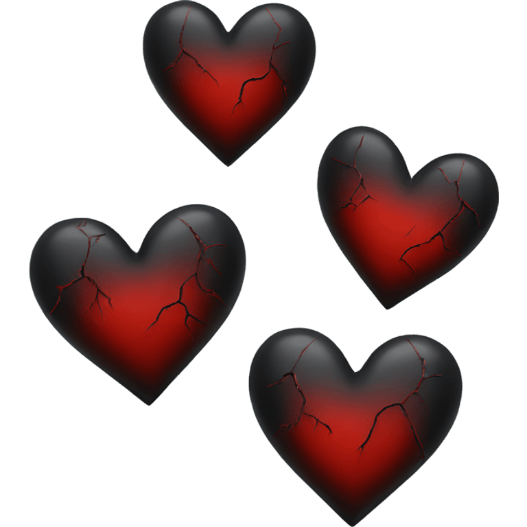 Black heart with red cracks emoji