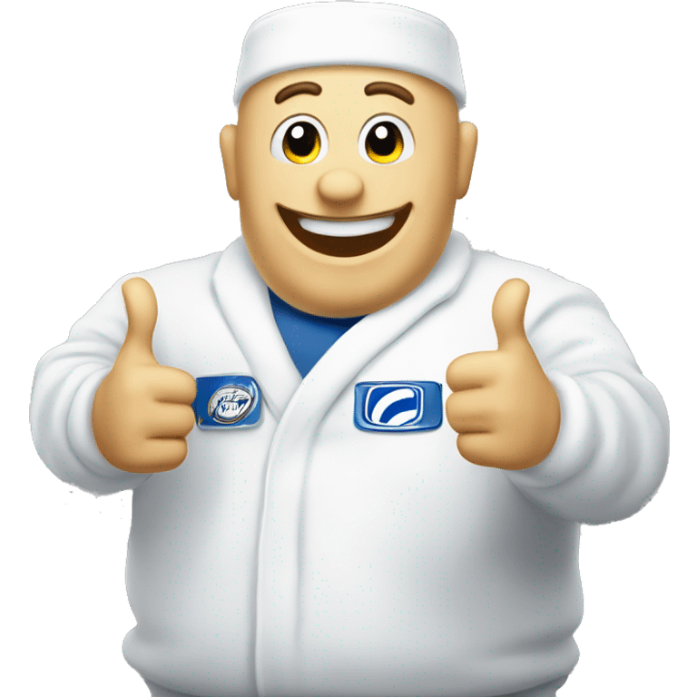 white michelin character, thumbs up emoji