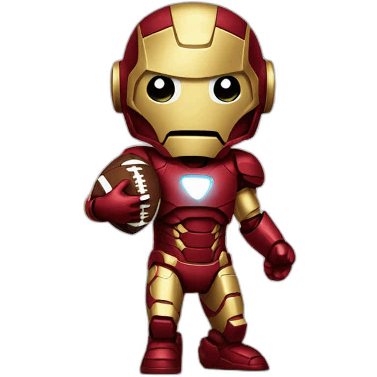 Ironman holding a football emoji