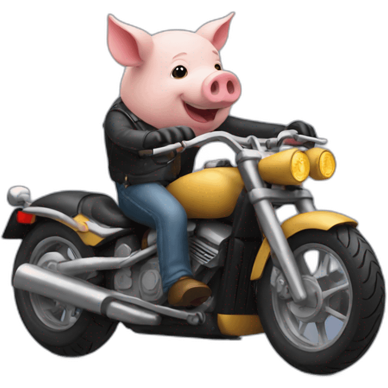 A pig riding a motorcycle emoji