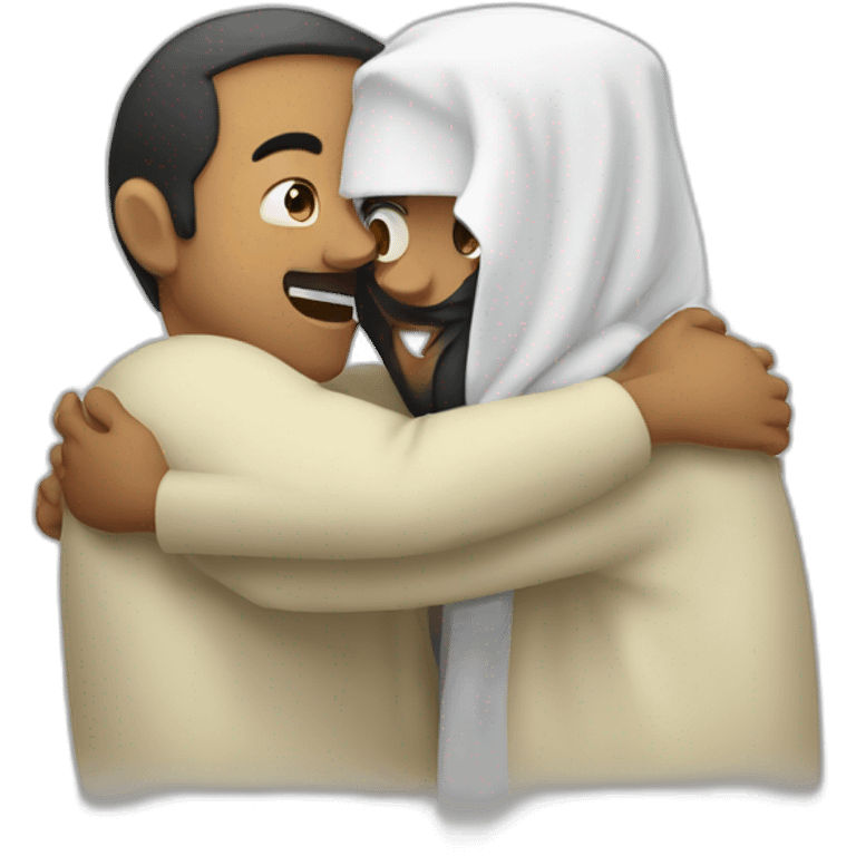 Pape et arab hug emoji