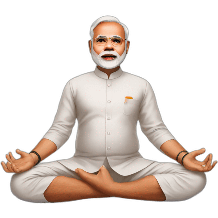 narendra modi doing yoga emoji