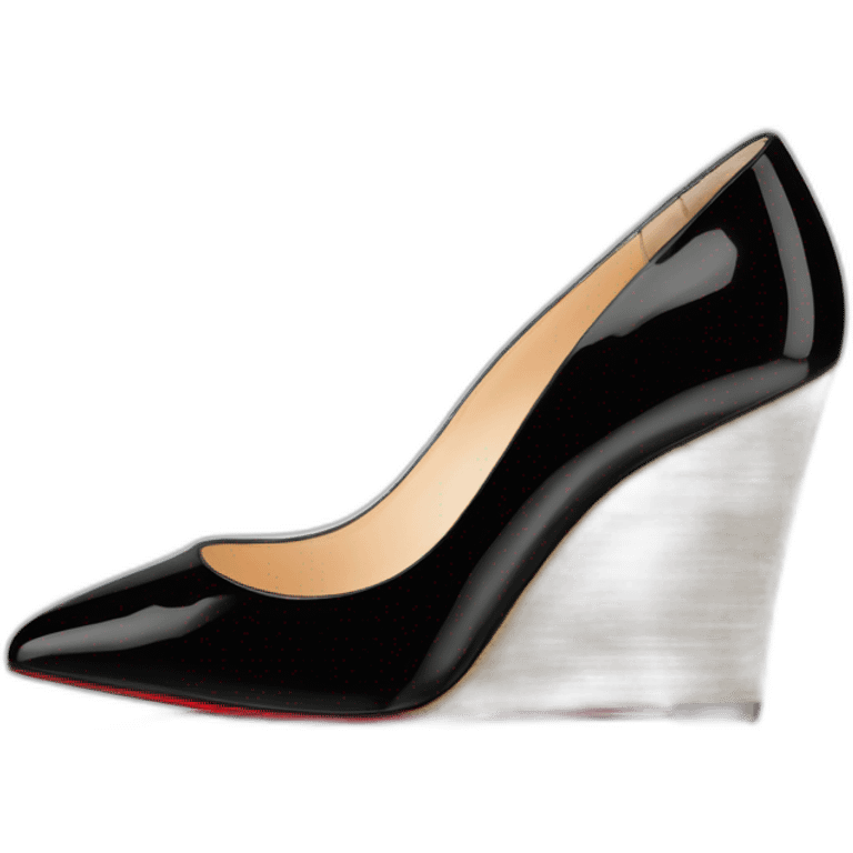 WEDGE heel LOUBOUTIN black PATENT emoji