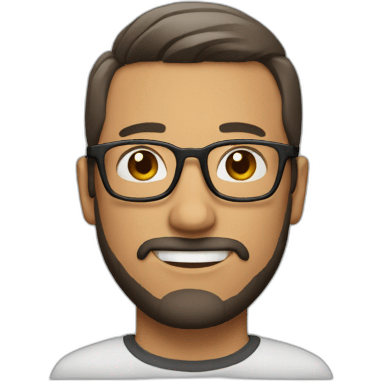 man with short haircut, beard and glasses emoji