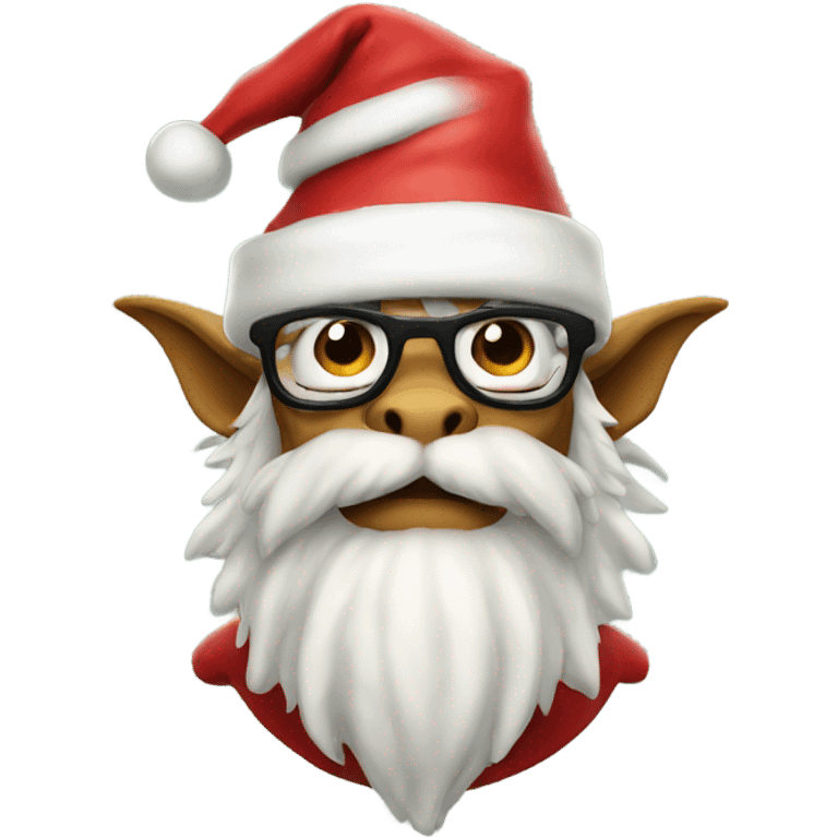 Nerdy Santa dragon emoji