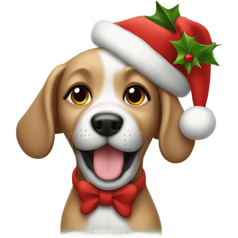 Christmas puppy emoji