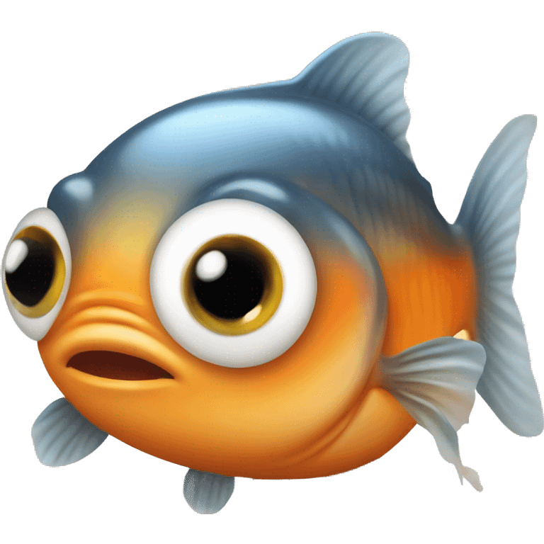 Cute baby gold fish with big eyes  emoji