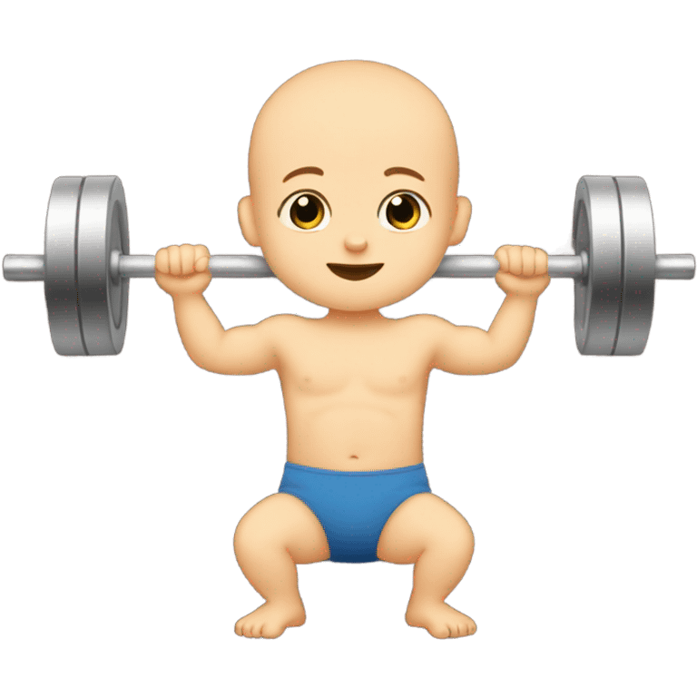 Baby lifting weights emoji