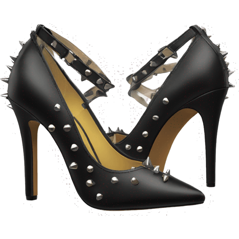 Black sting rivet court heels emoji