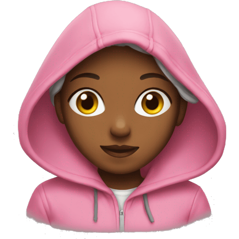 Girl wearing pink hoodie emoji