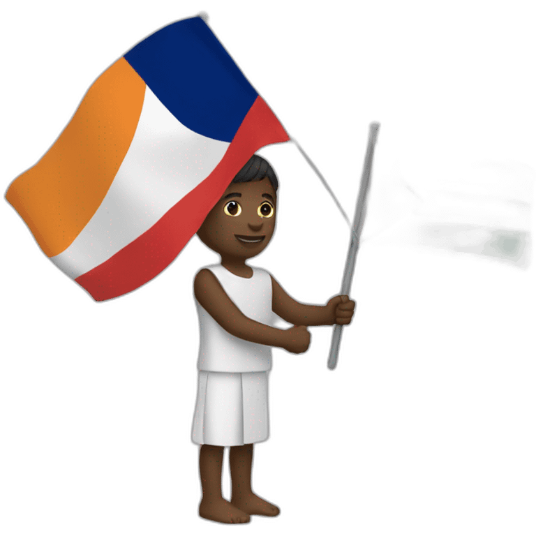 niger with a french flag in the hand emoji