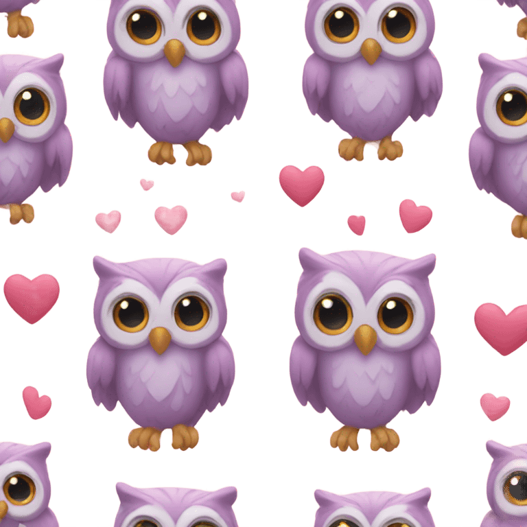 Cute owl hearts  emoji