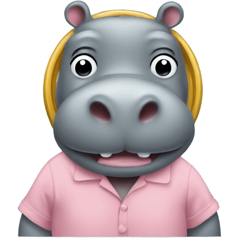 Hippo with a zimmerframe emoji