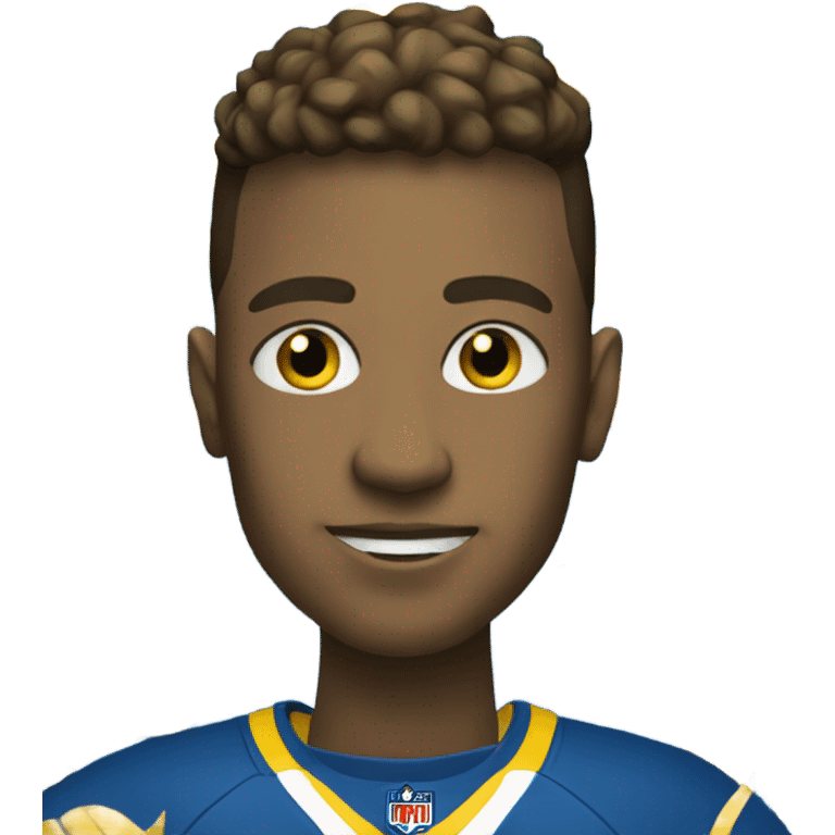 Blue and yellow football player  emoji