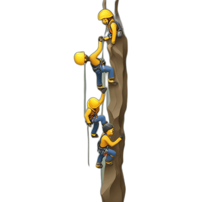 three mal climbers emoji