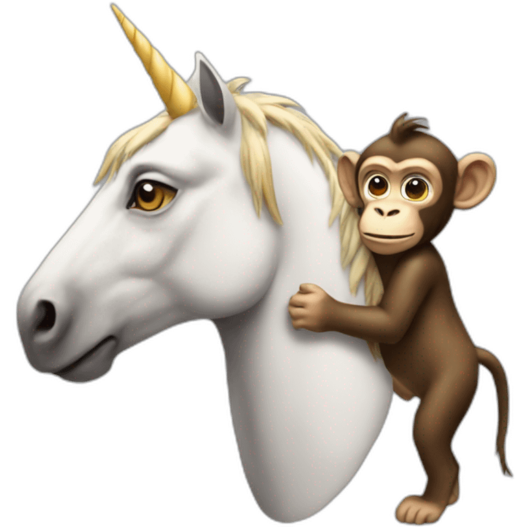 Monkey embrasse a unicorn emoji